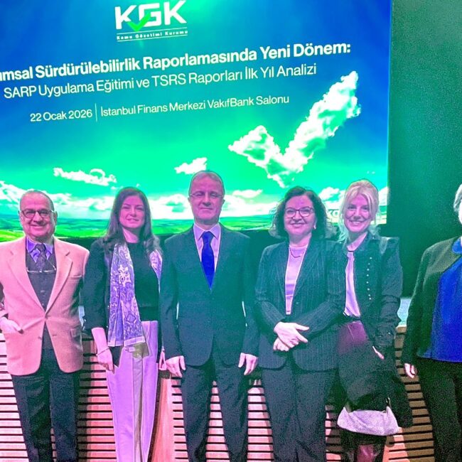 Kurumsal Sürdürülebilirlik Raporlamasında Yeni Dönem: SARP Uygulama Eğitimi ve TSRS Raporları İlk Yıl Analizi” toplantısı